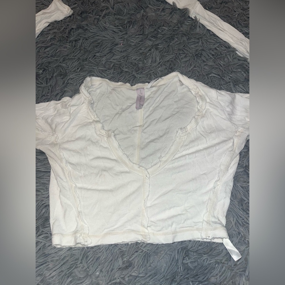 Urban outfitters white long sleeve crop top